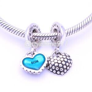 Authentic PANDORA Retired Piece of My Heart Mother / Son Charms